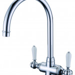 Monoblock Tap with White Ceramic Handles