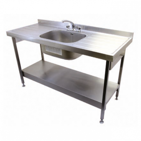 Single Bowl Double Drainer Sink c/w stand