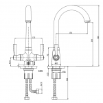 Lilly Twin Lever Monoblock Tap