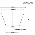 Round Inset Basin - No Tap Holes