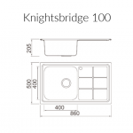 Knightsbridge Single bowl single drainer