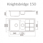 Knightsbridge inset 150 Handed sink