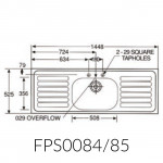 Single Bowl Double Drainer Inset