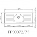 Single Bowl Double Drainer Inset