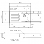 Single Bowl Single Drainer Inset