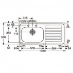 Single Bowl Single Drainer Inset