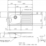 Single Bowl Single Drainer Inset