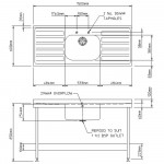 Single Bowl Double Drainer Sink c/w stand