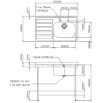 Single Bowl Single Drainer Sink c/w stand