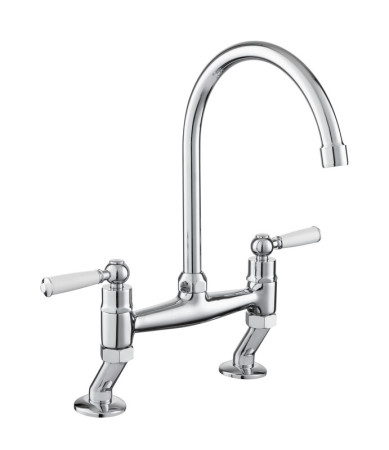Aquaclassic Bridge Tap Chrome W/ White Handles
